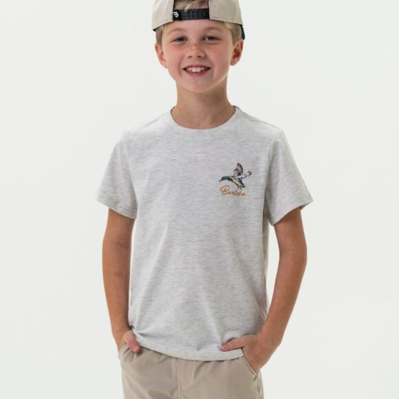 BURLEBO Youth Short Sleeve Pocket Tee PINTAIL TRIANGLE DUCK - SS - ASH GREY - Picture 2 of 3